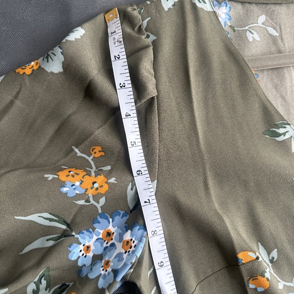 LOFT Floral Midi Wrap Dress – Olive Green - Picture 10 of 12